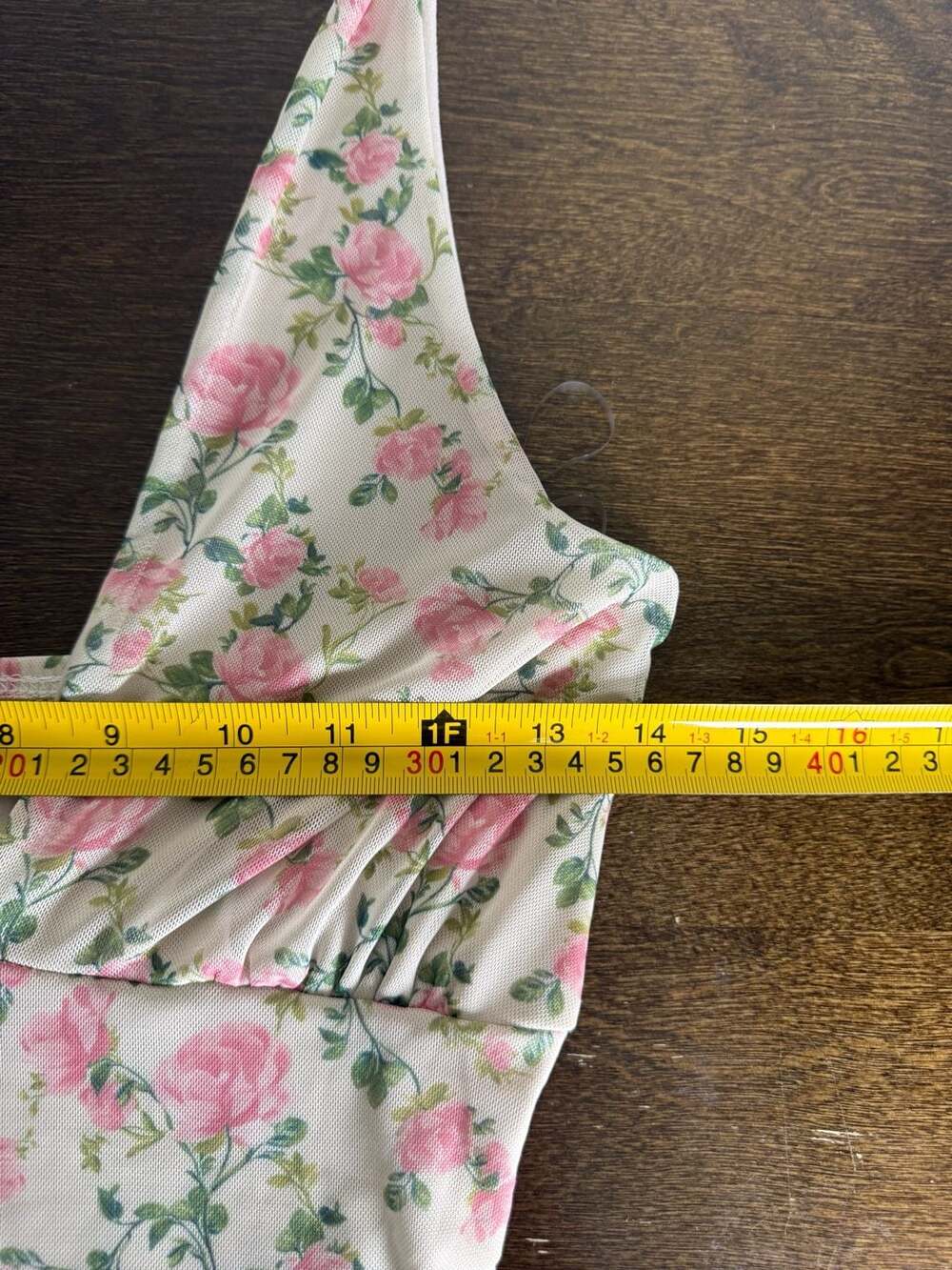 See You Monday Floral Halter Midi Dress Cottagecore Coquette Roses Mesh M - Picture 6 of 9
